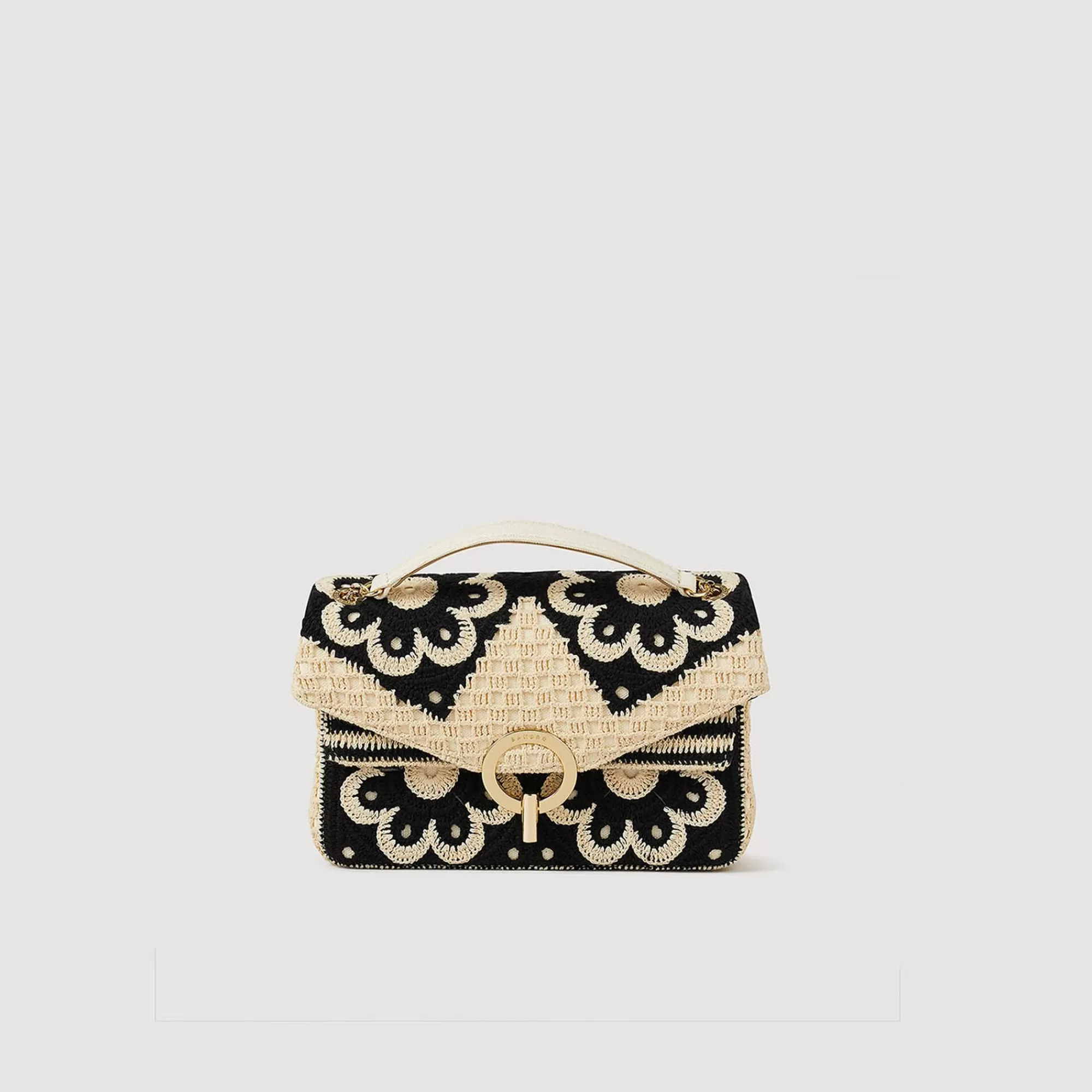 Mulheres Sandro Paris Bolsa Yza Em Croche Bicolor