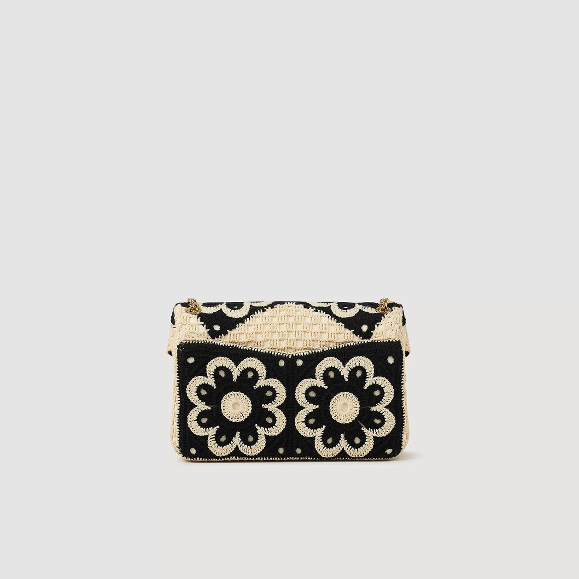 Mulheres Sandro Paris Bolsa Yza Em Croche Bicolor
