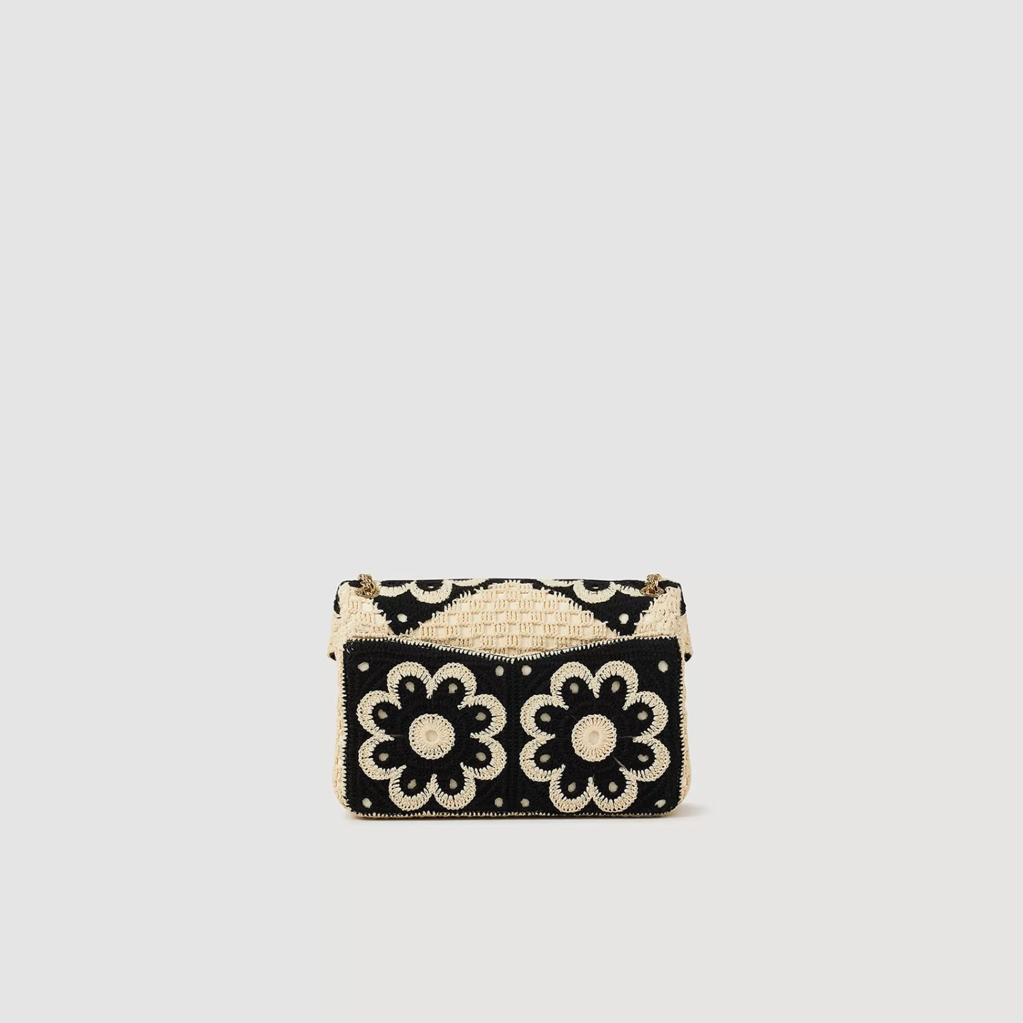 Mulheres Sandro Paris Bolsa Yza Em Croche Bicolor