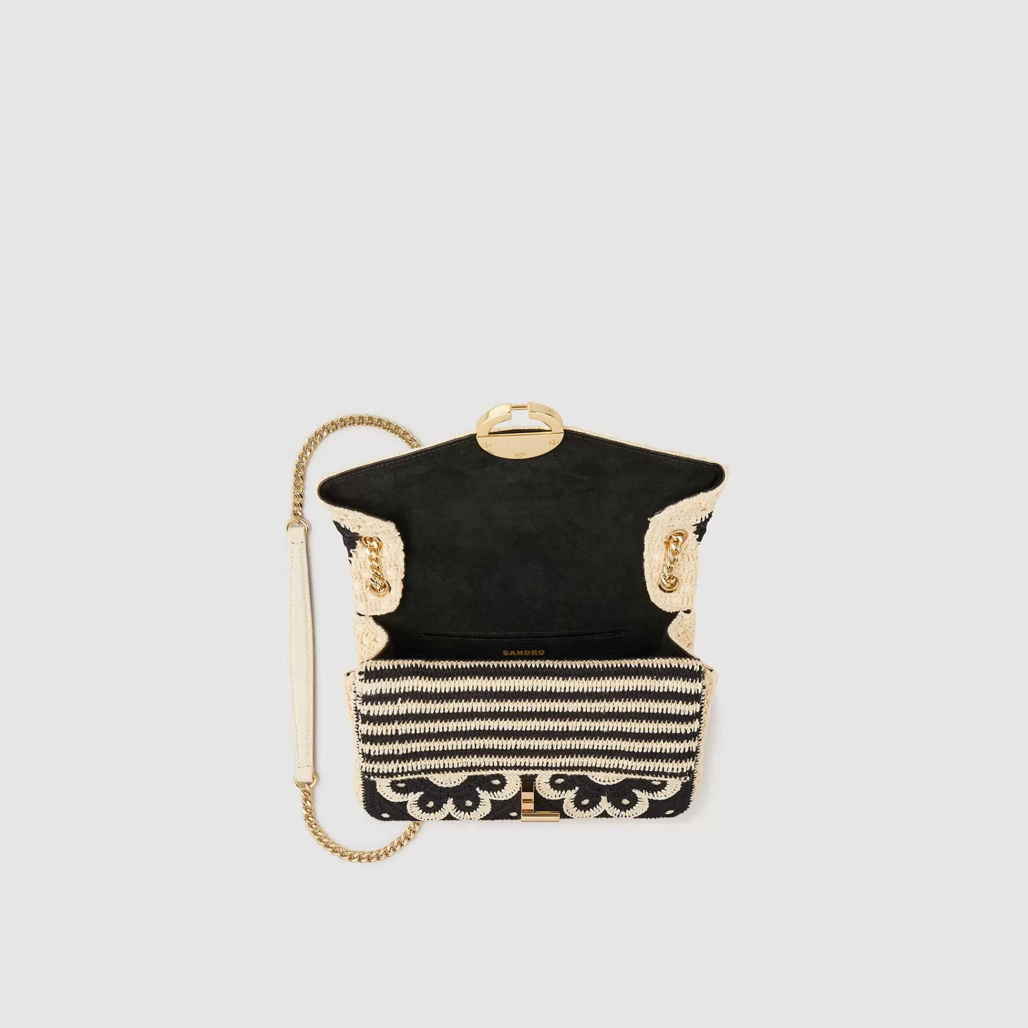 Mulheres Sandro Paris Bolsa Yza Em Croche Bicolor