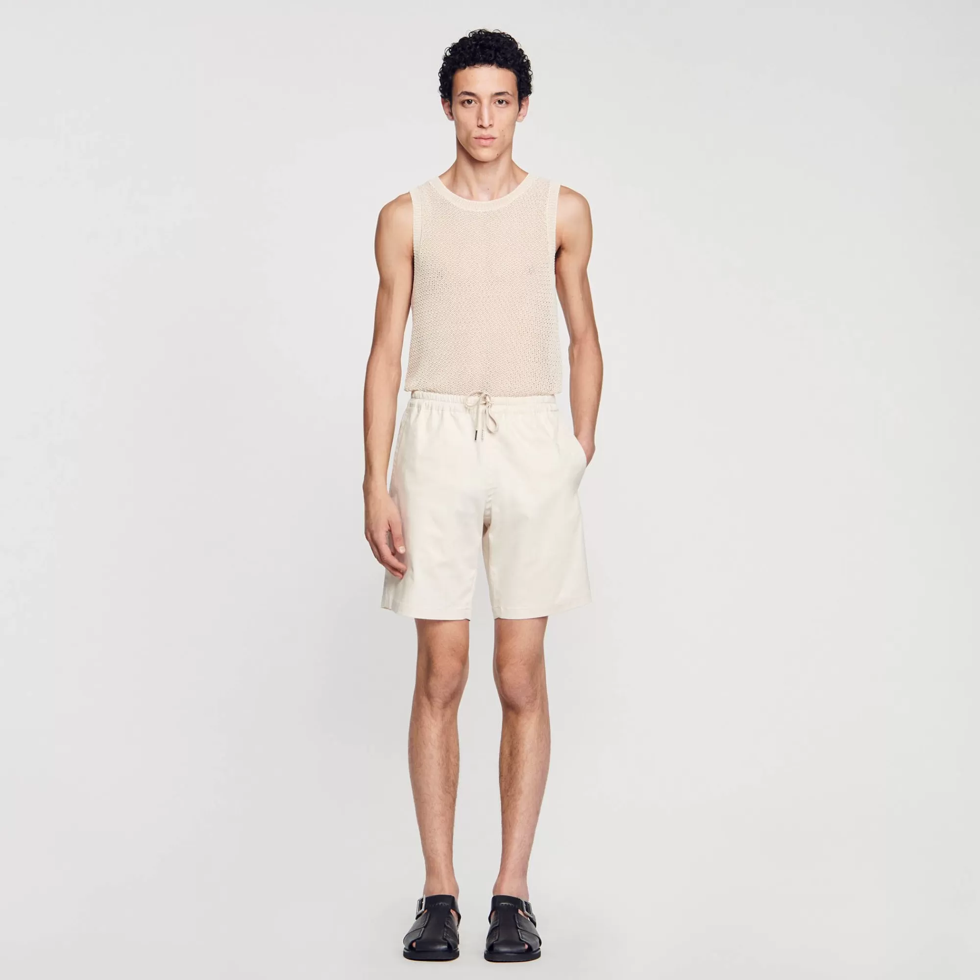 Homem Sandro Paris Shorts De Algodao