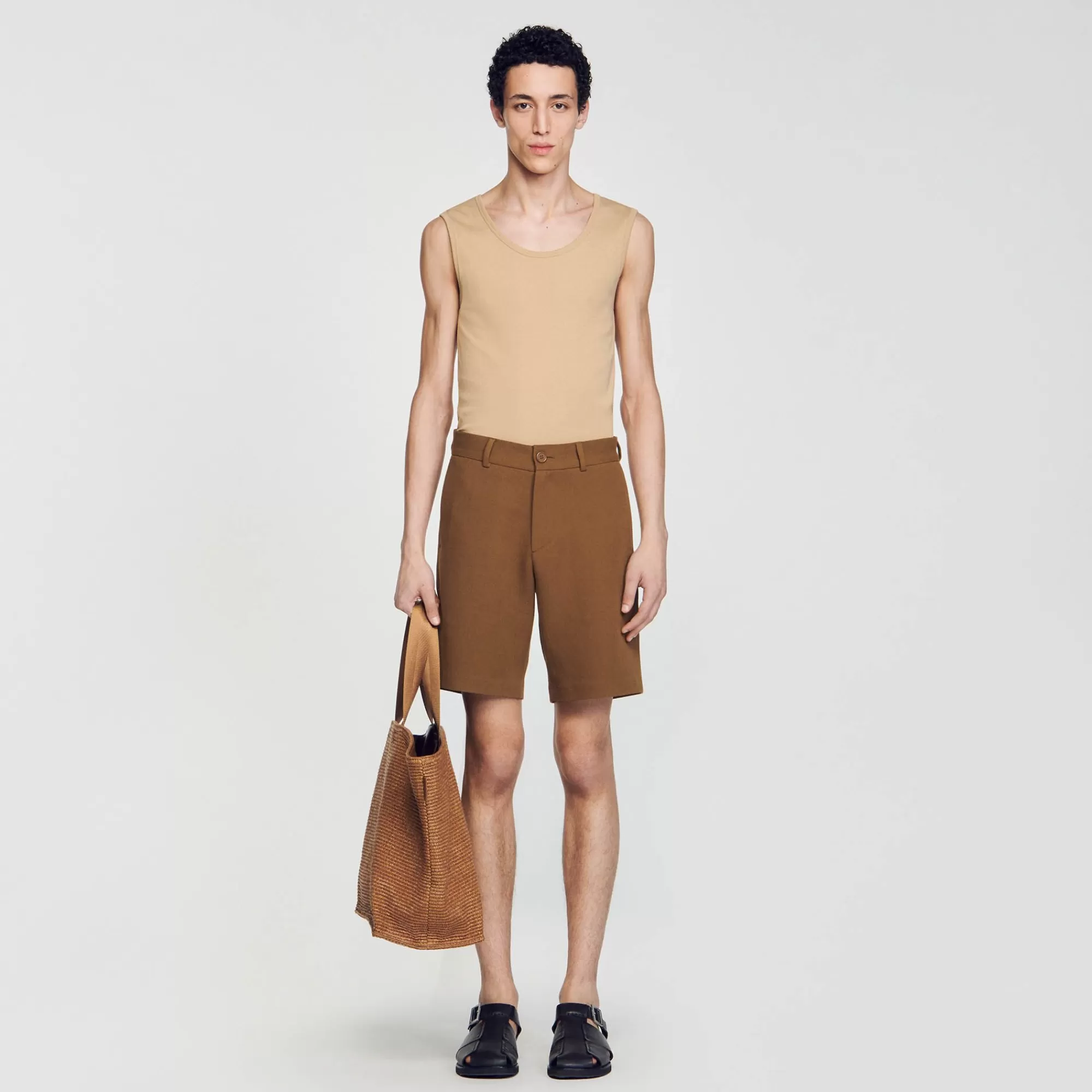 Homem Sandro Paris Shorts De Algodao