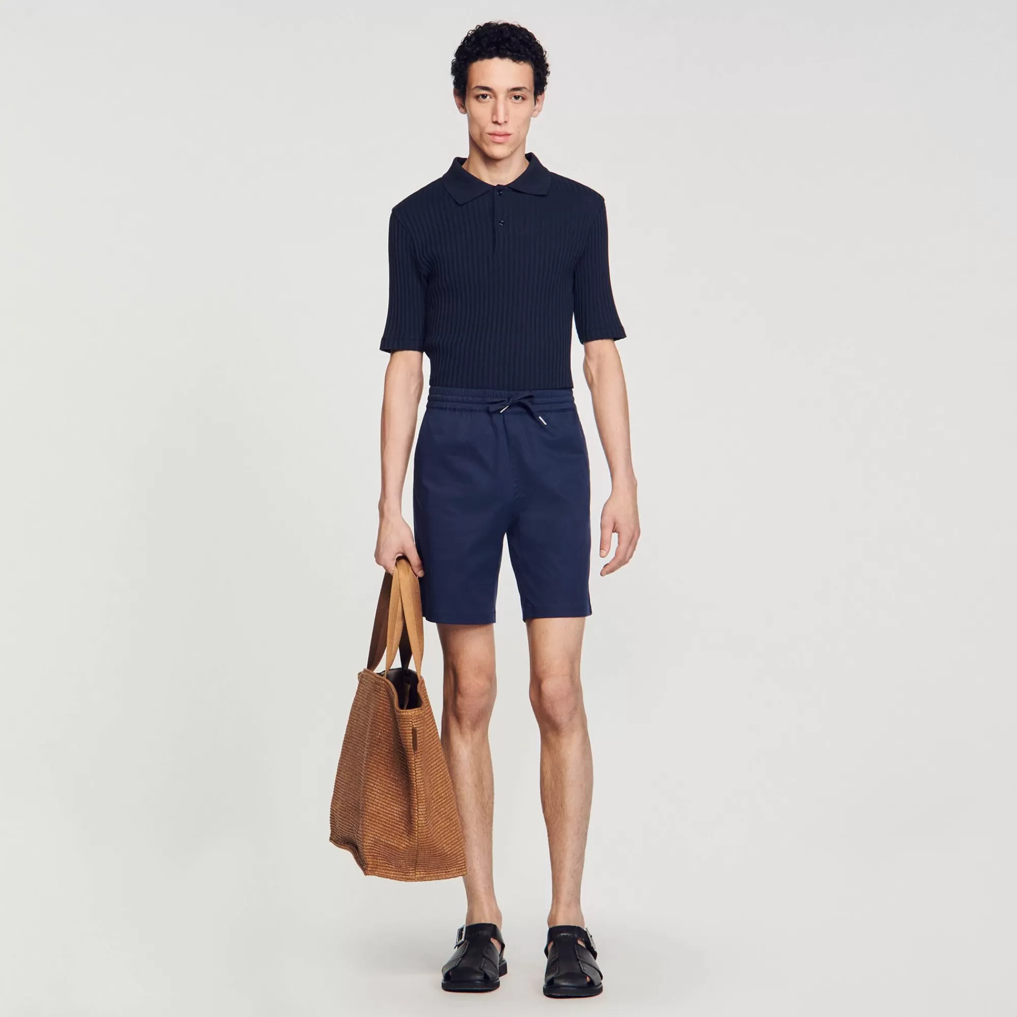 Homem Sandro Paris Shorts De Algodao