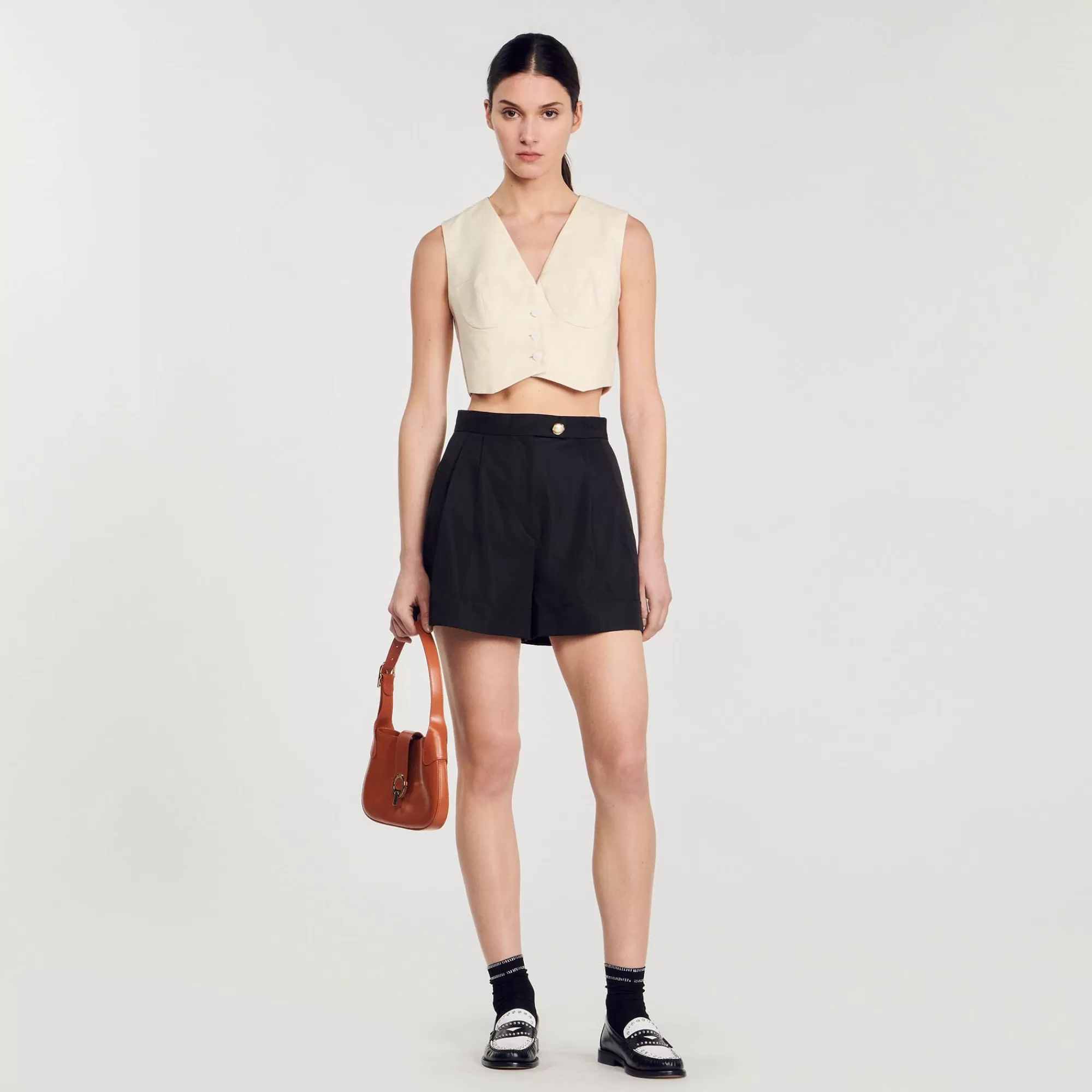 Mulheres Sandro Paris Shorts De Gabardina