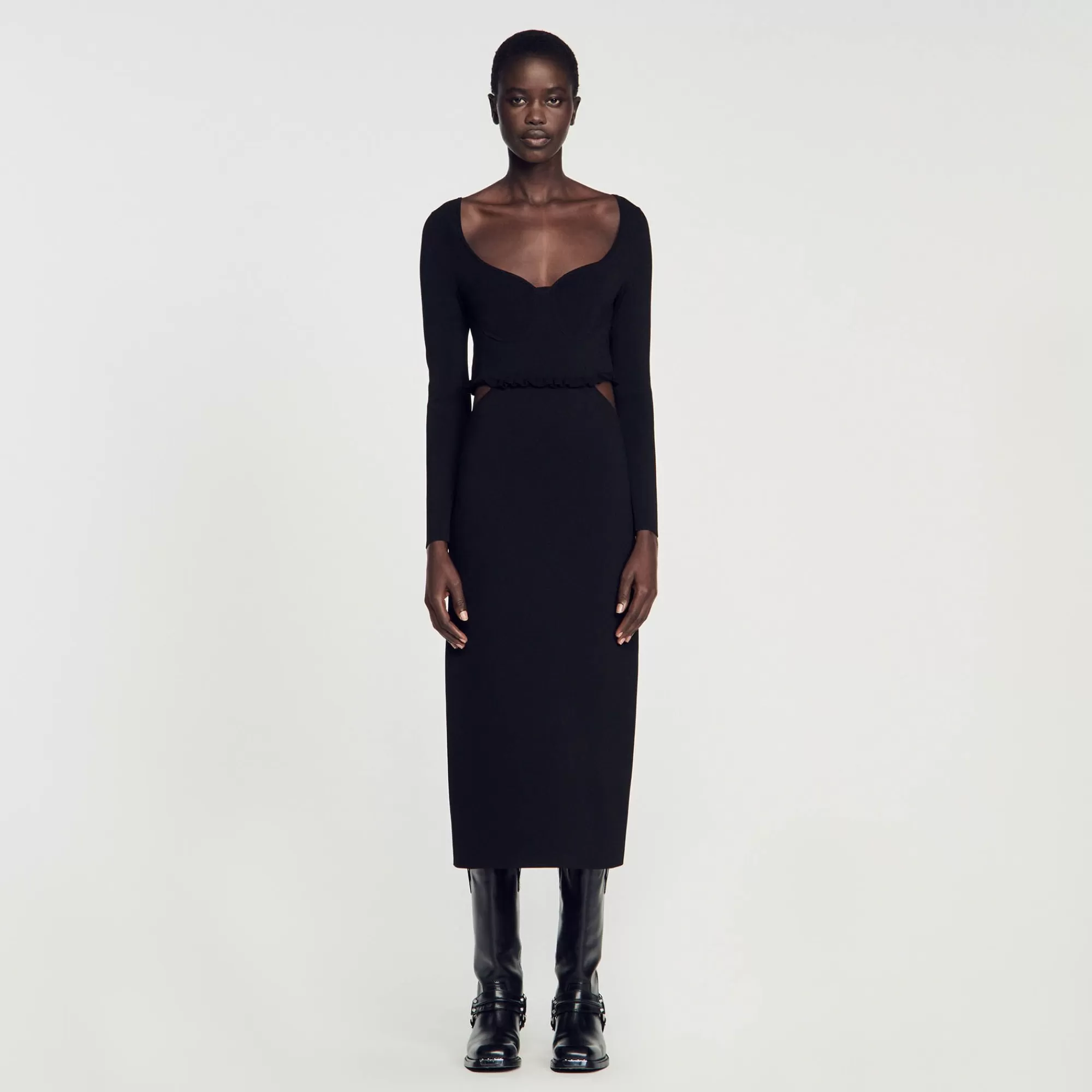 Mulheres Sandro Paris Vestido Midi Vazado